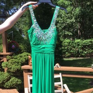 Women's green long gown